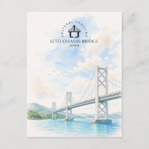 Cartão Postal Ponte Seto Ohashi, Japão Arquitetura Paisagem