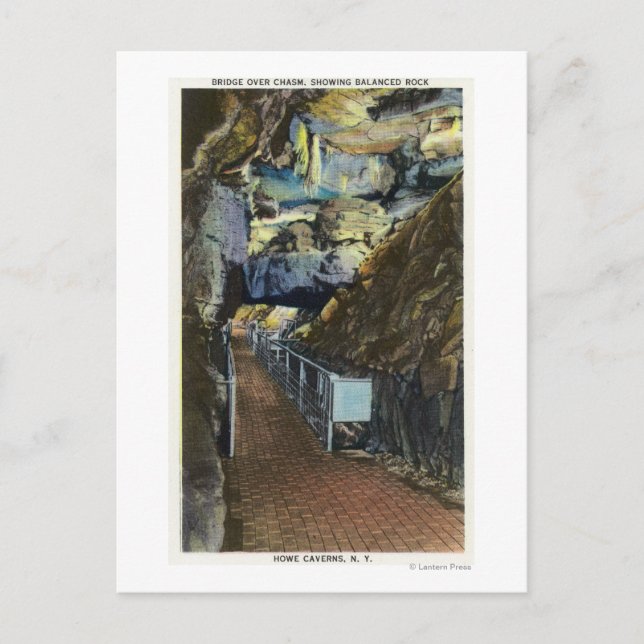 Cartão Postal Ponte sobre Chasm Mostrando Rock Equilibrado (Frente)
