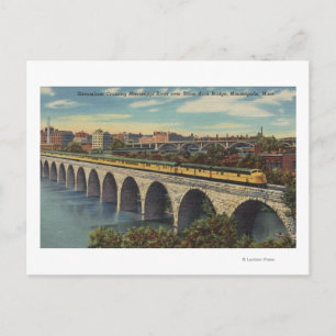 Cartão Postal Ponte sobre o arco de pedra que atravessa o comboi