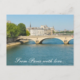 Cartão Postal Ponte sobre o rio Sena em Paris, França