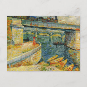 Cartão Postal Ponte sobre o Sena em Asnieres por Van Gogh Po