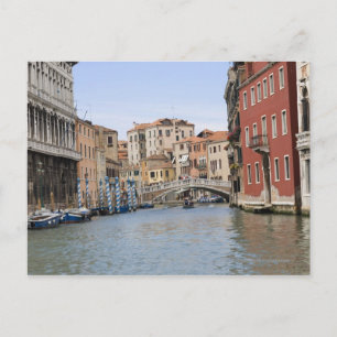 Cartão Postal Ponte sobre um canal, Grande Canal, Veneza, Itáli