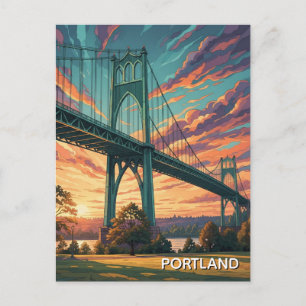Cartão Postal Ponte St Johns em Portland Oregon