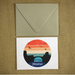Cartão Postal Ponte Stari Most Mostar Retro Bósnia e Herzegovina