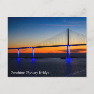 Cartão Postal Ponte Sunshine Skyway, Flórida Sunset
