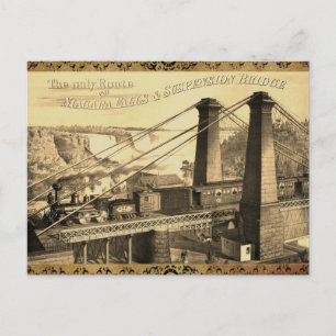 Cartão Postal Ponte Suspensa das Cataratas do Niágara Antiga & T