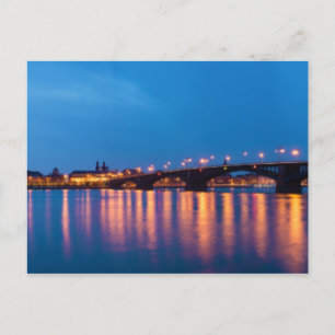 Cartão Postal Ponte Theodor Heuss sobre o rio Reno