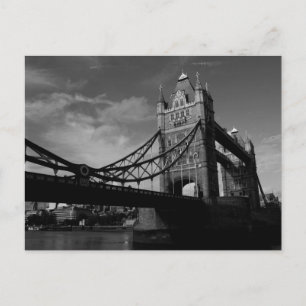 Cartão Postal ponte torre preto e branco