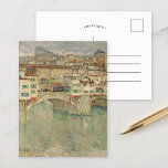 Cartão Postal Ponte Vecchio | Childe Hassam<br><div class="desc">Ponte Vecchio (1897) | Arte original do pintor impressionista americano Childe Hassam (1859-1935). Use as ferramentas de design para adicionar texto personalizado ou personalizar a imagem.</div>