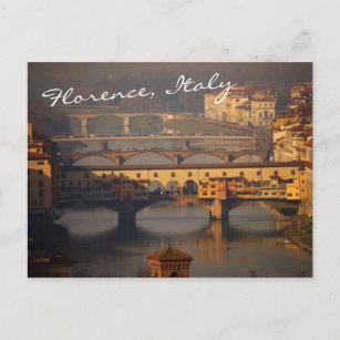 Cartão Postal Ponte Vecchio e Pontes de Florença, Itália