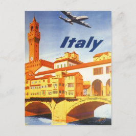 Cartão Postal Ponte viagens vintage Florence Firenze Itália