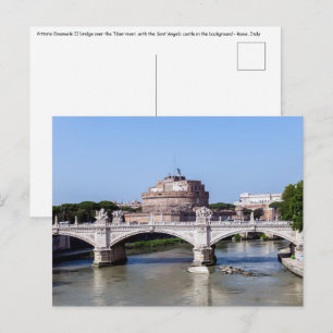 Cartão Postal Ponte Vittorio Emanuele II e castelo Sant'Angelo