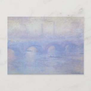 Cartão Postal Ponte Waterloo, efeito úmido de Claude Monet