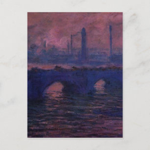 Cartão Postal Ponte Waterloo, Tempo Nublado por Claude Monet