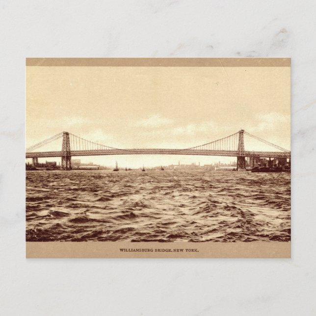 Cartão Postal Ponte Williamsburg, Nova Iorque de 1907 (Frente)