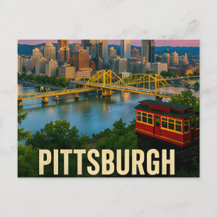 Cartão Postal Pontes de Pittsburgh Lembrança de Viagem