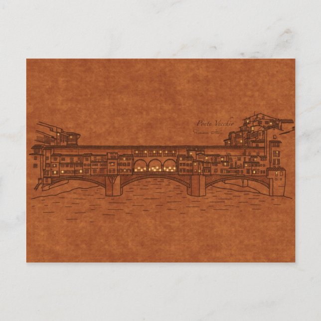 Cartão Postal Pontes: Ponte Vecchio (Frente)