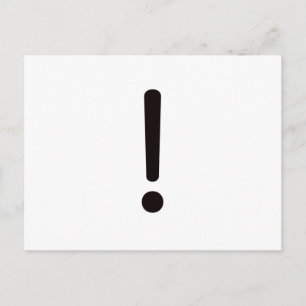 Cartão Postal Ponto de Exclamação! Vermelho Azul Negro