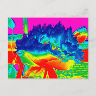 Cartão Postal Ponto de Flor Multicolorido Funky Rainbow