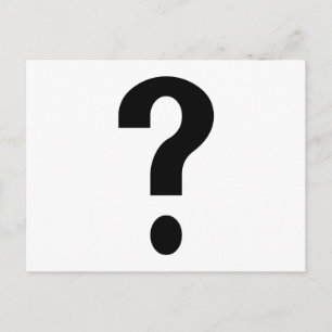 Cartão Postal Ponto de interrogação preto
