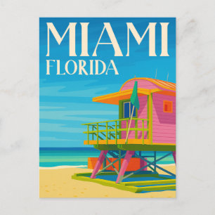 Cartão Postal Ponto de Vigia de Miami Florida Praia