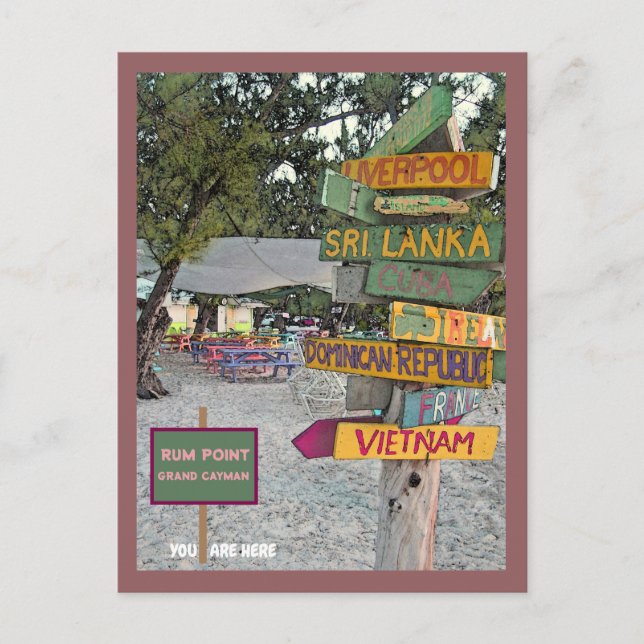 CARTÃO POSTAL PONTO DO RUM, ILHAS GRAND CAYMAN (Frente)