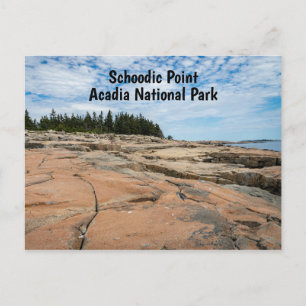 Cartão Postal Ponto Schoódico no Parque Nacional de Acadia em Ma