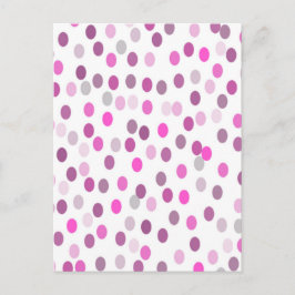 Cartão Postal Pontos clássicos rosa em branco