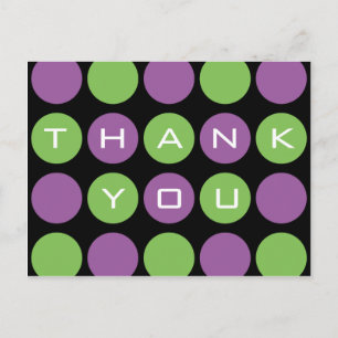 Cartão Postal Pontos de agradecimento no Cartão-postal preto