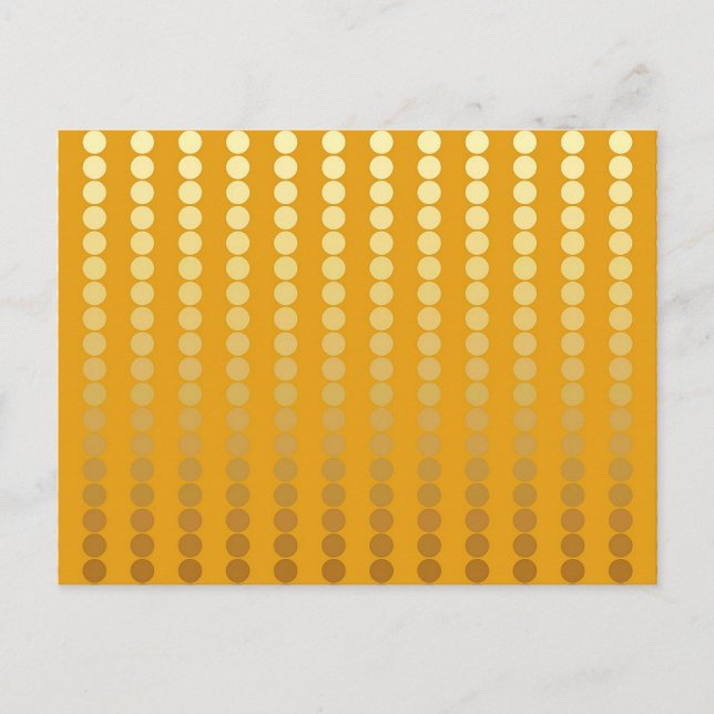 Cartão Postal Pontos de Satin - ouro e mostarda (Frente)