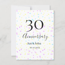 Pontos polka amarelo rosa azul nome de 30º anivers