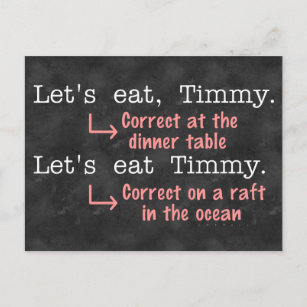 Cartão Postal Pontuação Engraçada Gramática Amante Humor Timmy