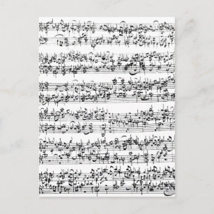 Cartão Postal Pontuação musical de Johann Sebastian Bach