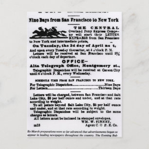 Cartão Postal Pony Express, Nove Dias