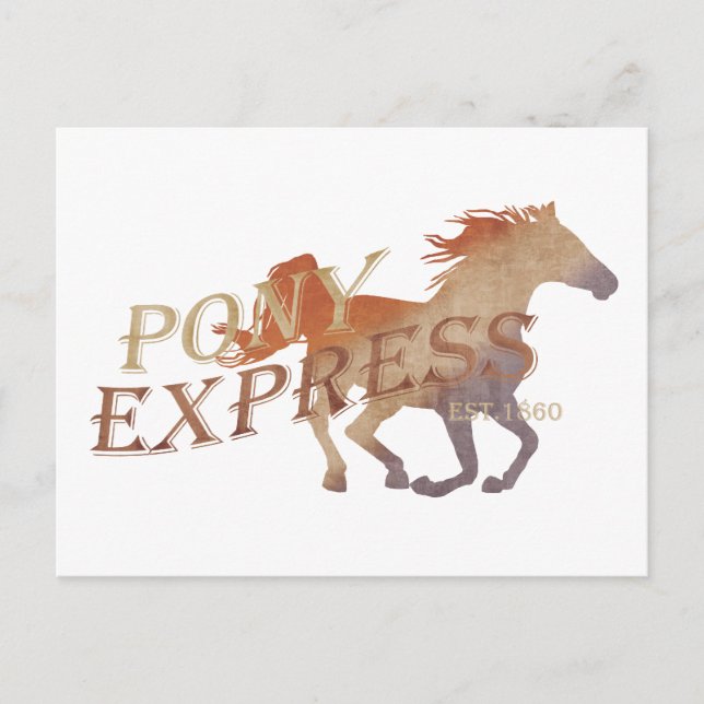Cartão Postal Pony Express Vintage (Frente)