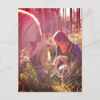 Cartão Postal Pony im Wald