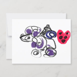 Cartão Postal Poodle hot