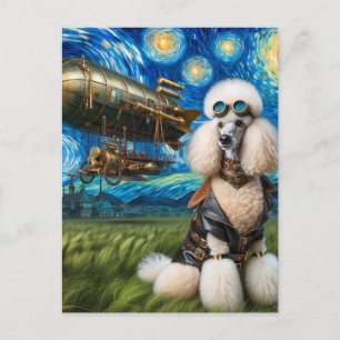 Cartão Postal Poodle padrão Steampunk