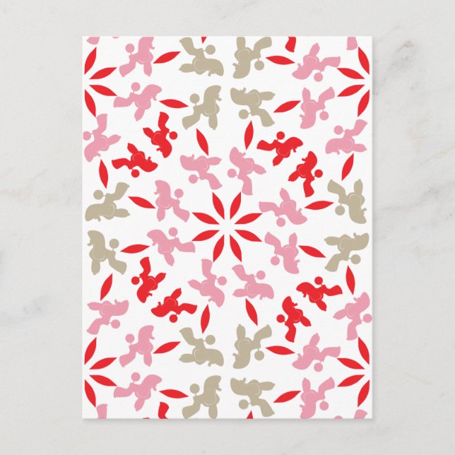 Cartão Postal Poodle Patternd (Frente)