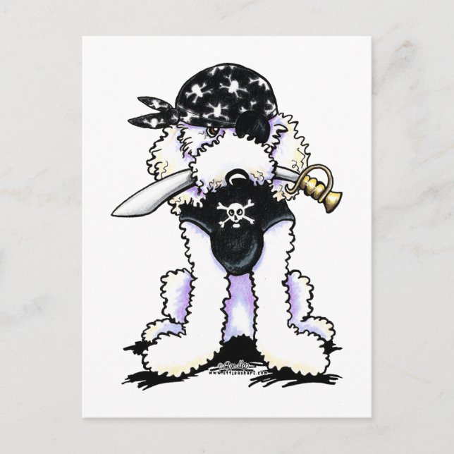 Cartão Postal Poodle Pirate (Frente)