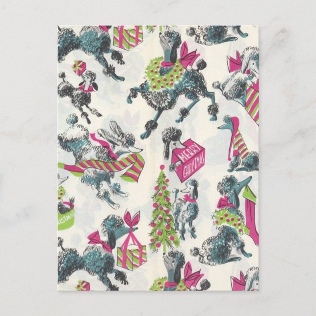 Cartão Postal Poodles Feriados de Férias Frescas Fúnebres Grátis (Frente)