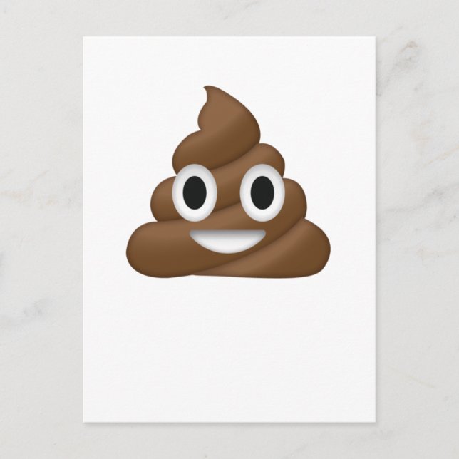 Cartão Postal Poop Cute Emoji (Frente)