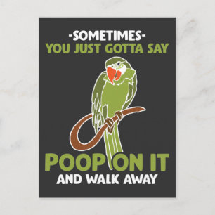 Cartão Postal Poop E Pássaro De Pássaro Da Cockatiel