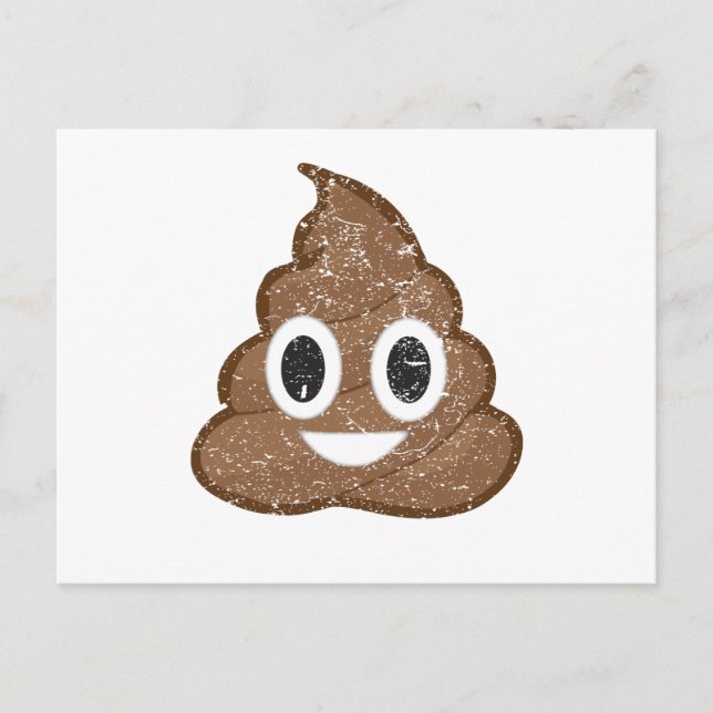 Cartão Postal Poop emoji vintage (Frente)
