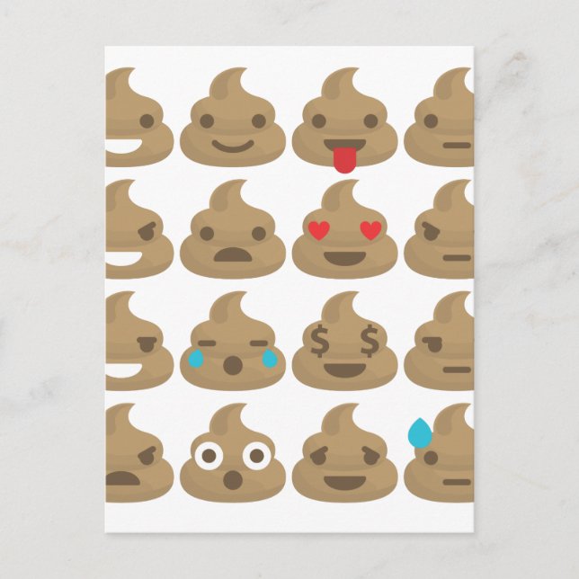 Cartão Postal poop emojis (Frente)