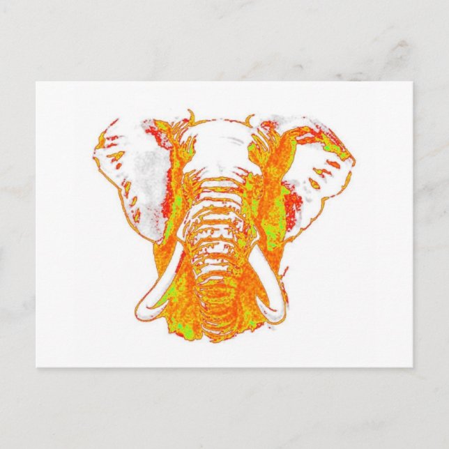 Cartão Postal Pop Art African Elephant (Frente)