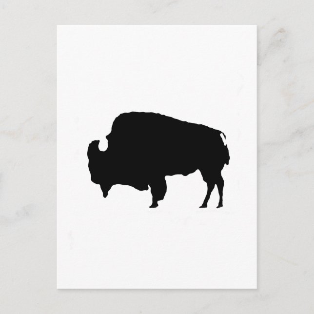 Cartão Postal Pop Art Black & White Buffalo Silhout (Frente)