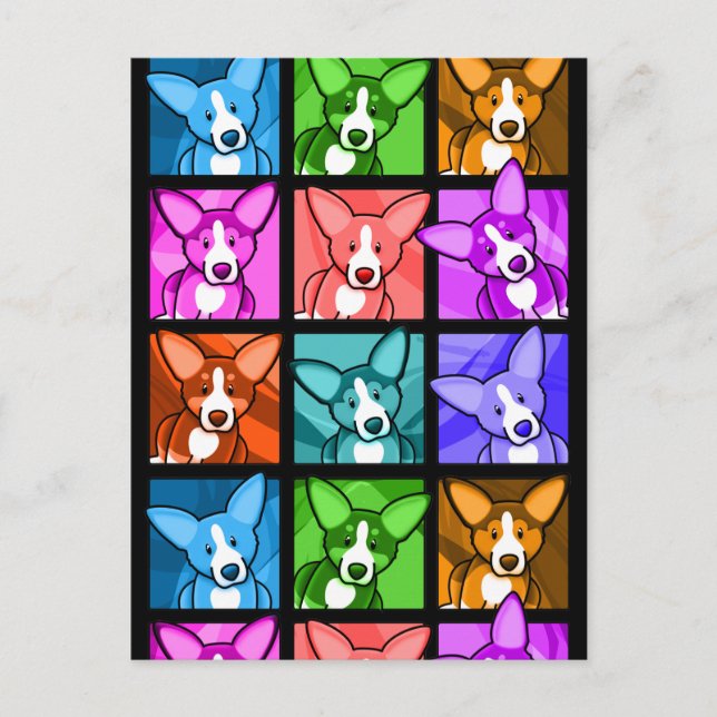 Cartão Postal Pop Art Corgi (Frente)