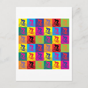 Cartão Postal Pop Art Cycling