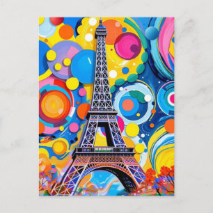 Cartão Postal Pop Art da Torre Eiffel